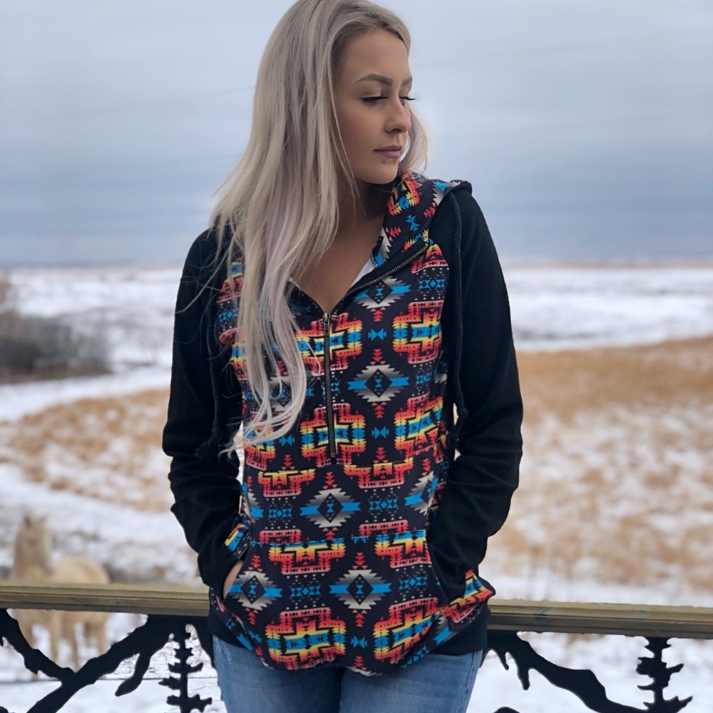 Southwestern‎ Quarter-Zip Hoodie